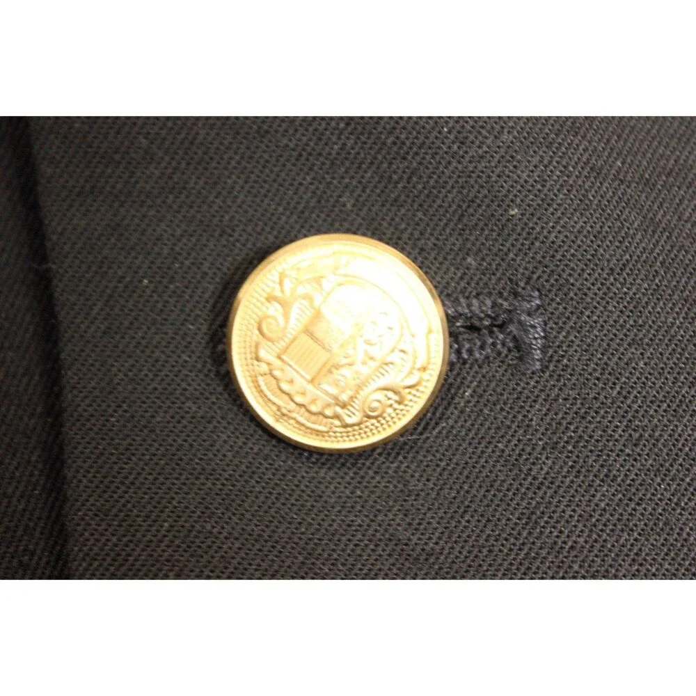 Givenchy BlazerBlack Gold Buttons Wool 2 Btn Vintage 42R Made in USA